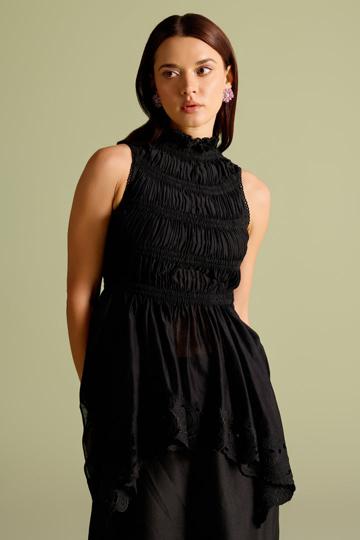 Ivory Cutwork Straight Pants