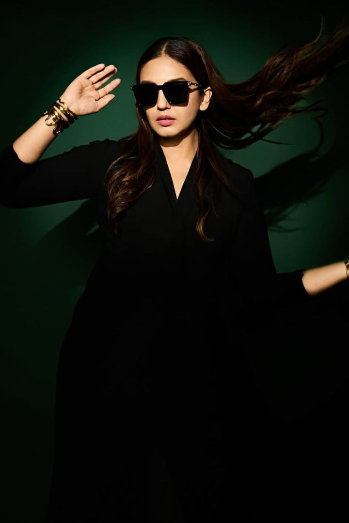 Huma Qureshi in Echo Cowl Blazer + Pant Set