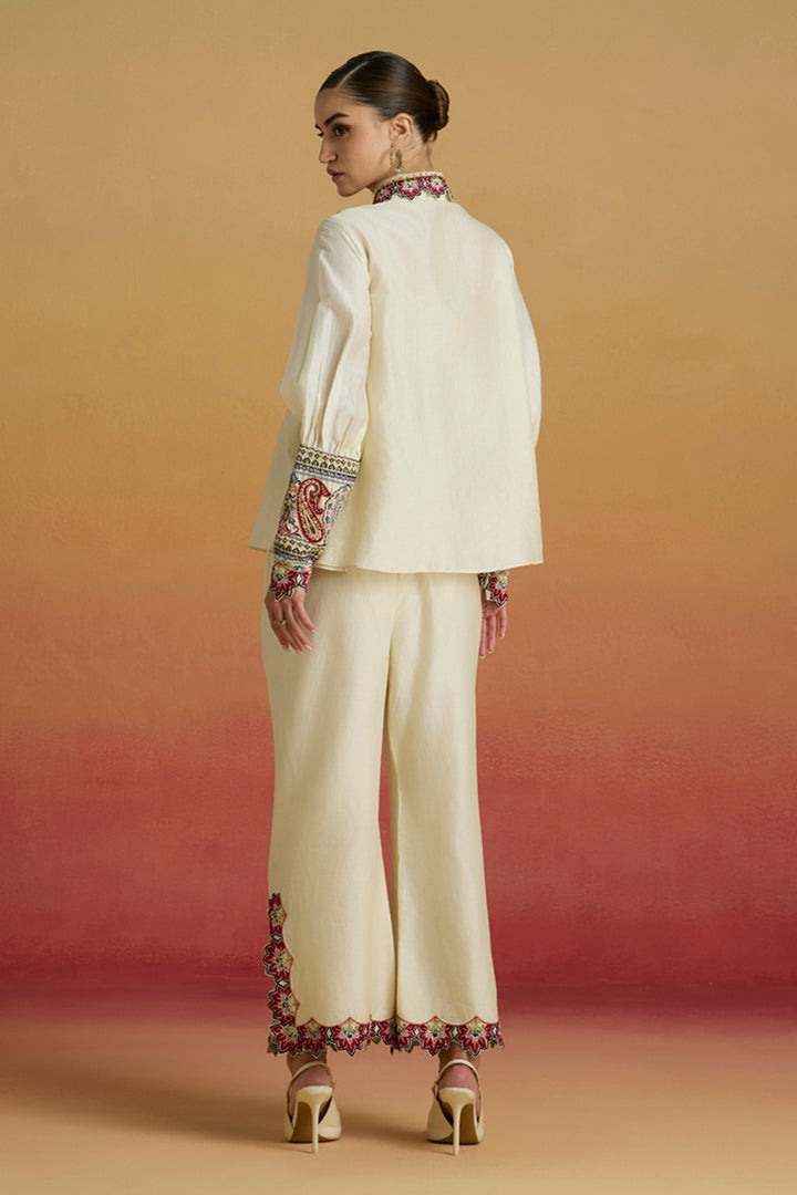 Ivory Paisley Applique Shirt