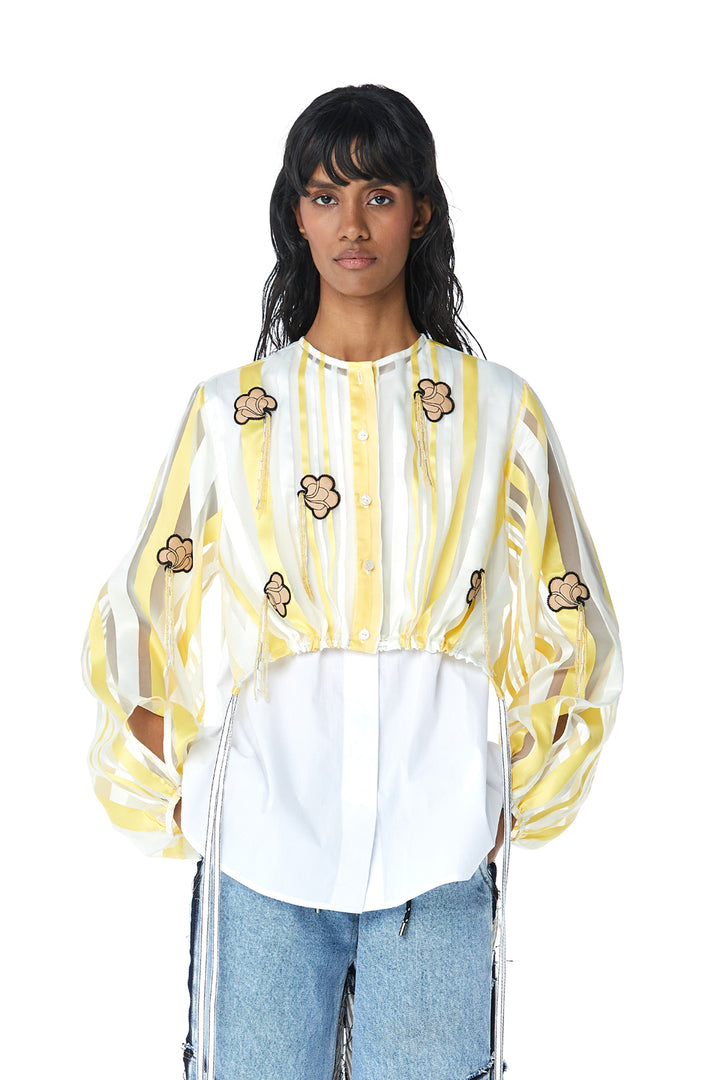 ‘MILA’ Embellished Overlay Shirt