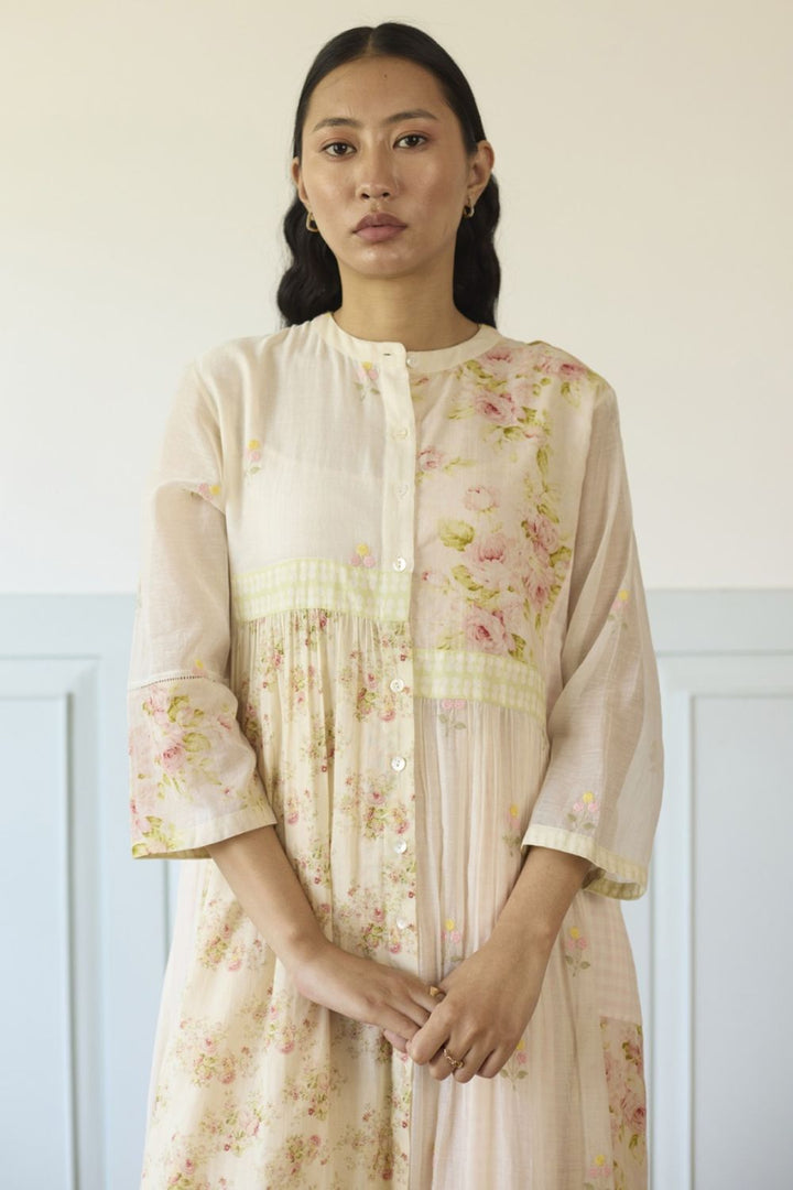 White & Pink Tunic / Overlay With Dress