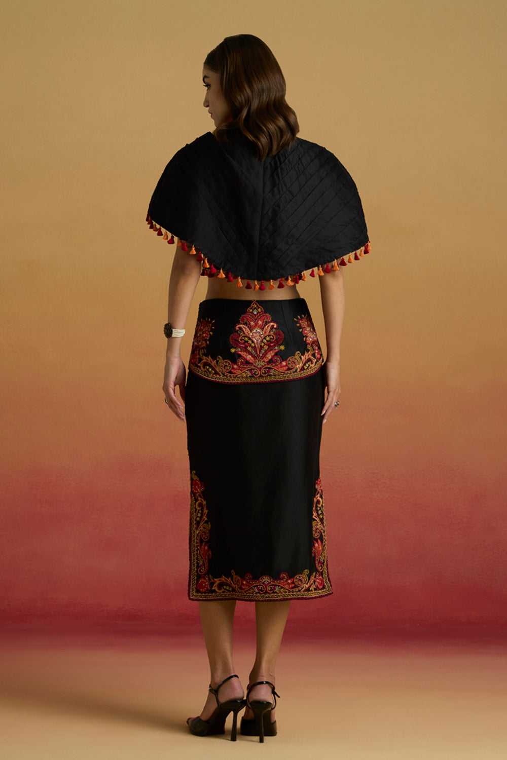 Black Pleated Corset Top