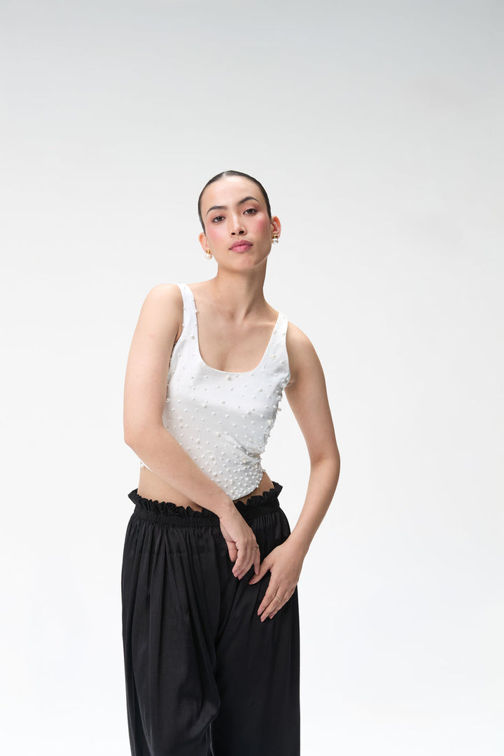 Ivory Embellished Corset Top