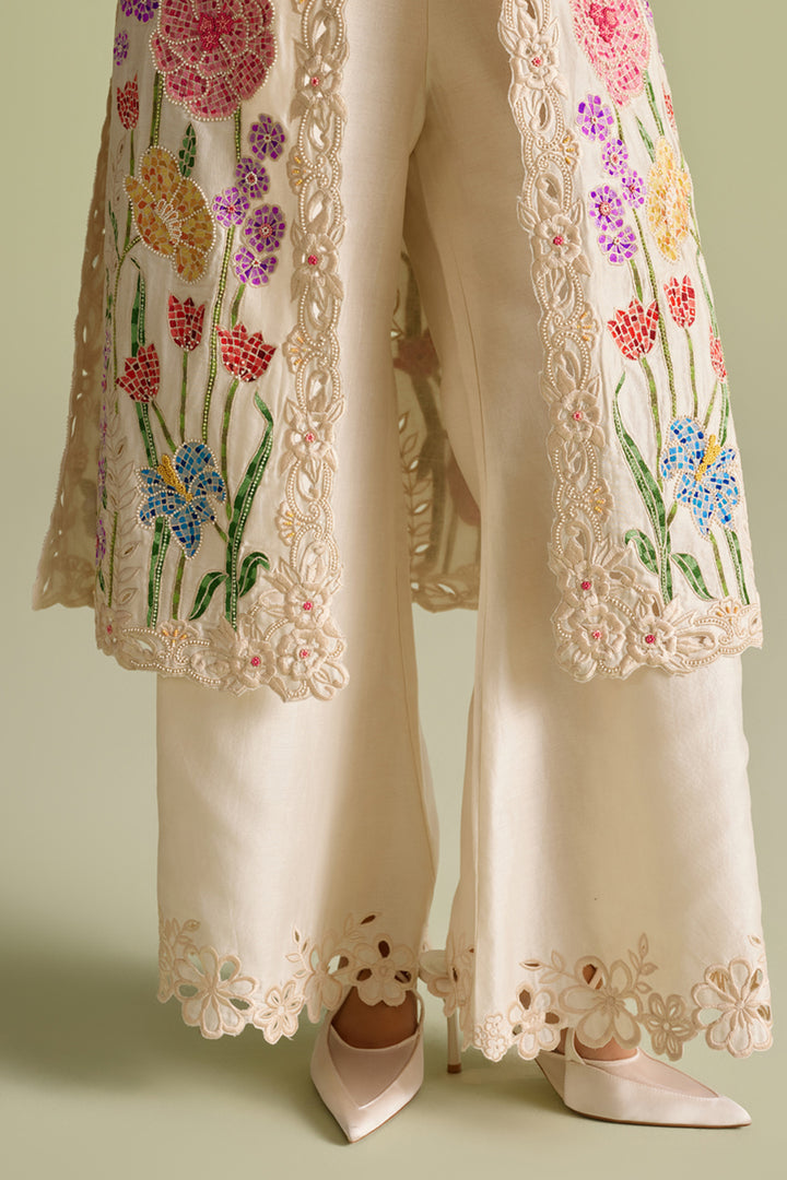 Ivory Mosaic Long Jacket