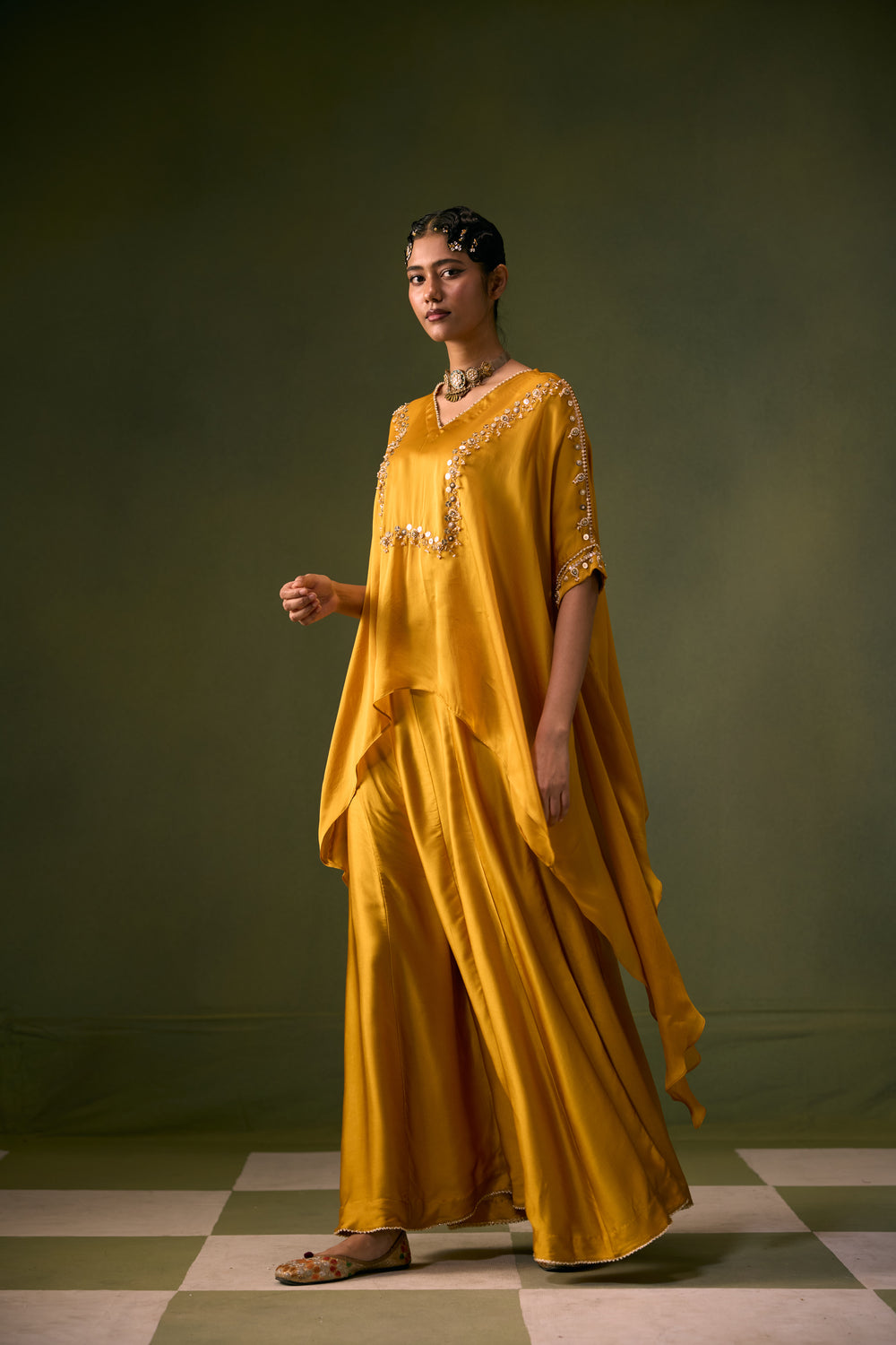 Cove Antifit Asymmetric Top with Flared Pants