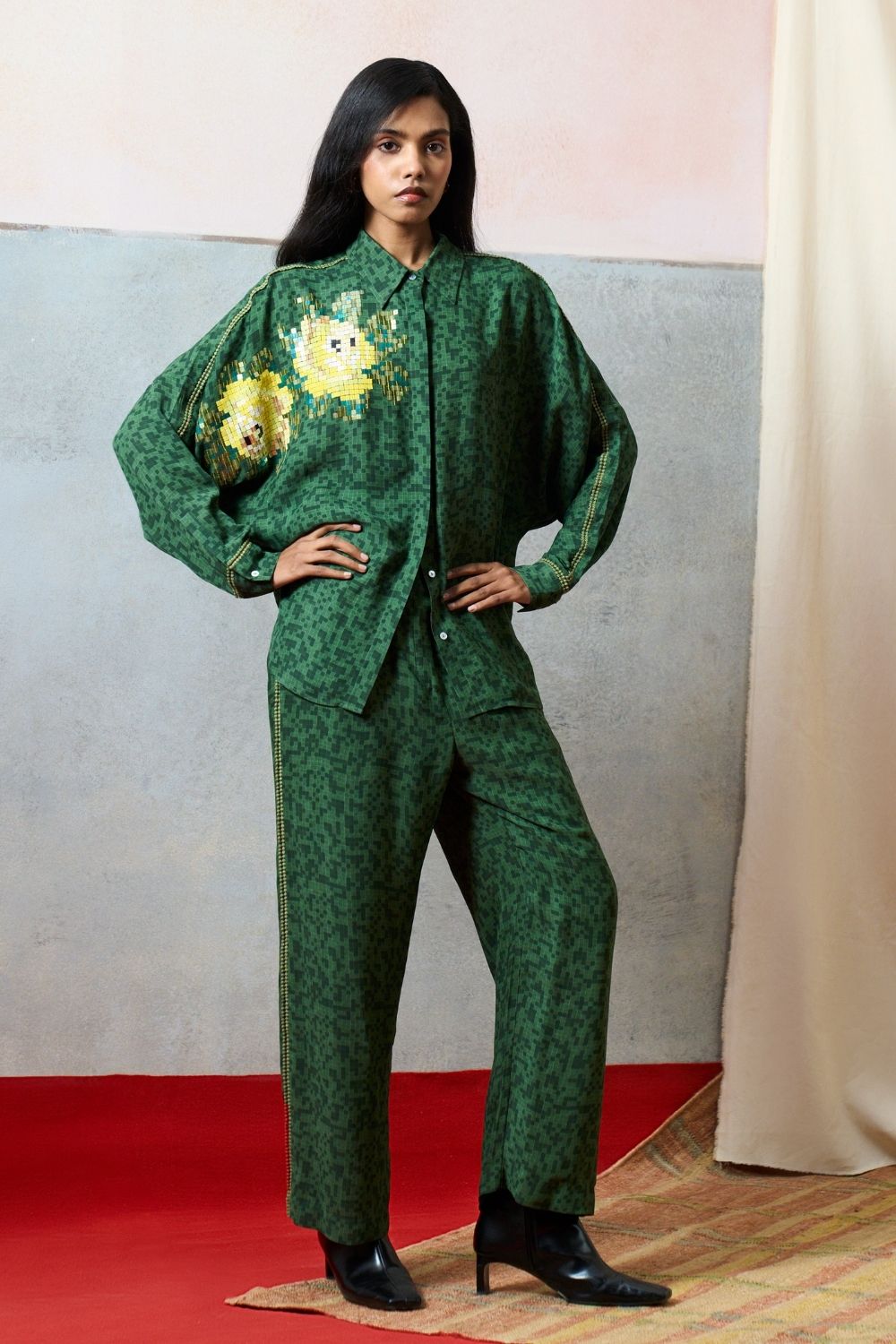 Elba Kimono Shirt Green