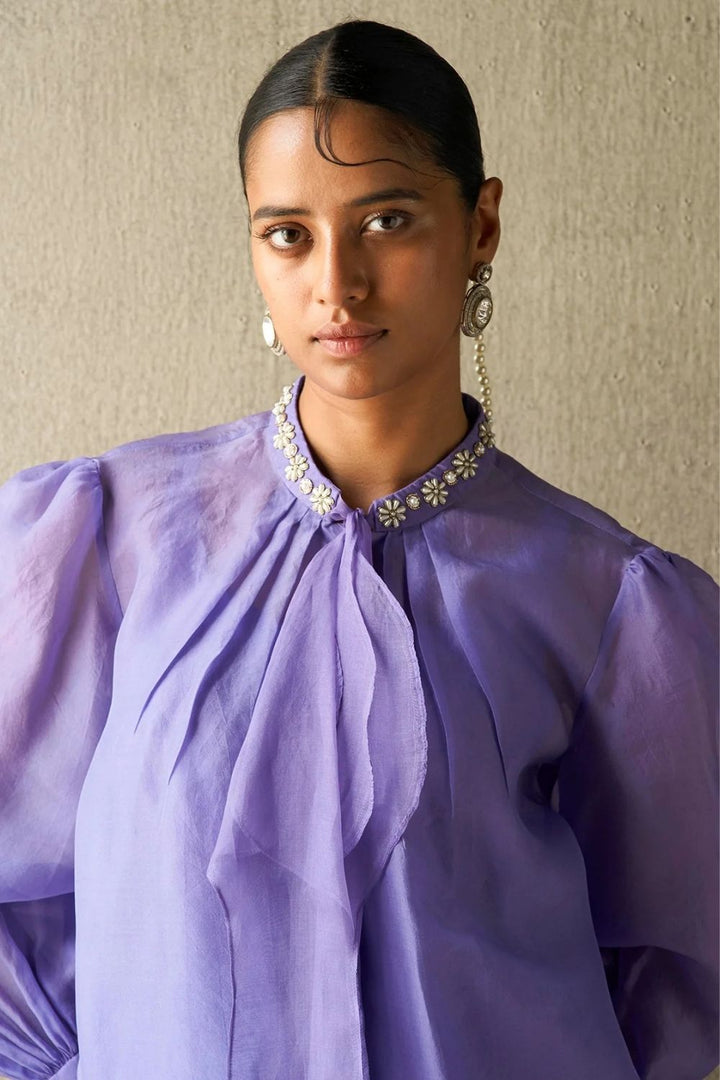 Sanyogita Amethyst Organza Blouse