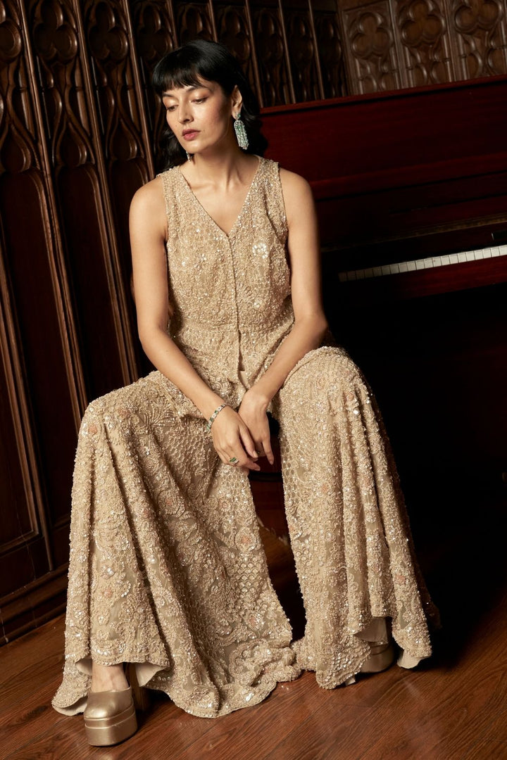 Beige Sharara Set