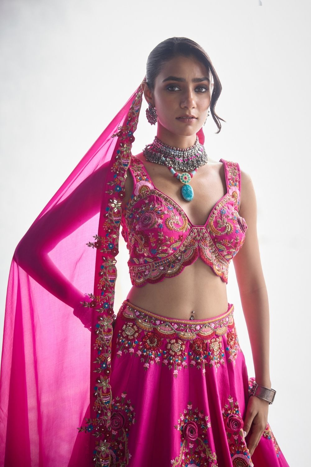 Fuchsia Pink Lehenga Set