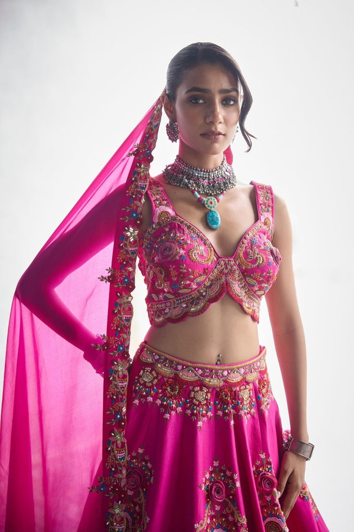 Fuchsia Pink Lehenga Set