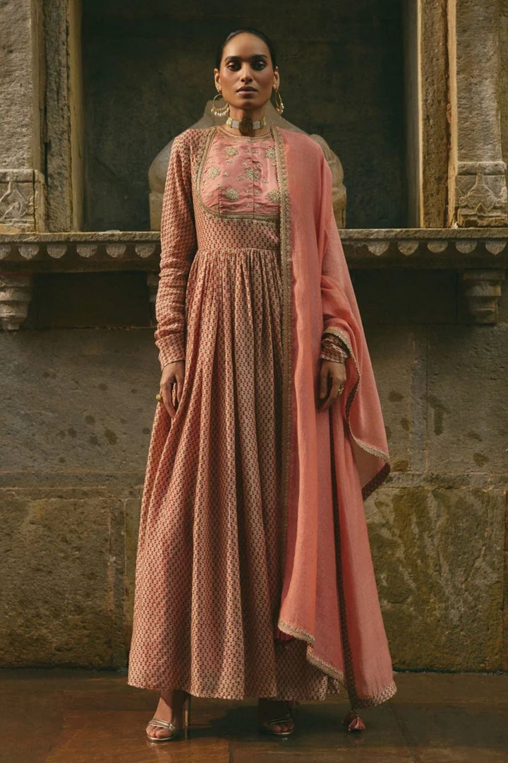 Bagru Anarkali Set