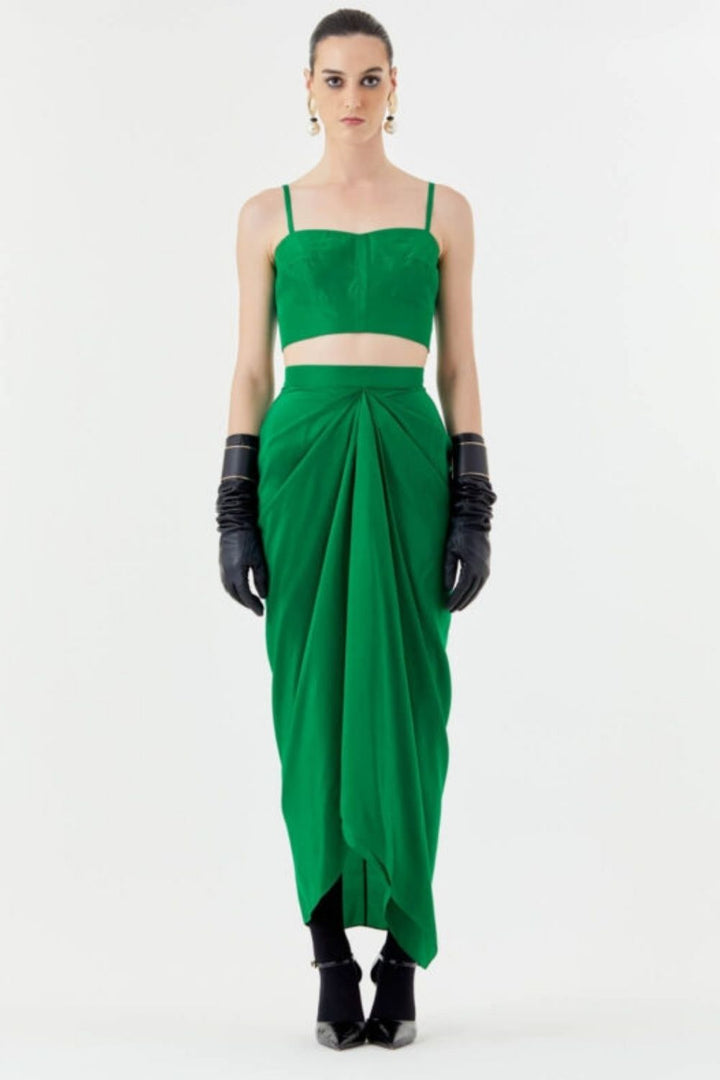 Norma Cape with Black bonbon,Bustier & Mocha skirt