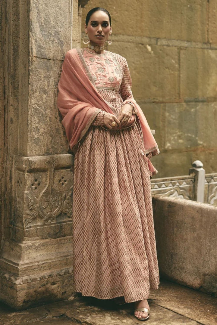 Bagru Anarkali Set