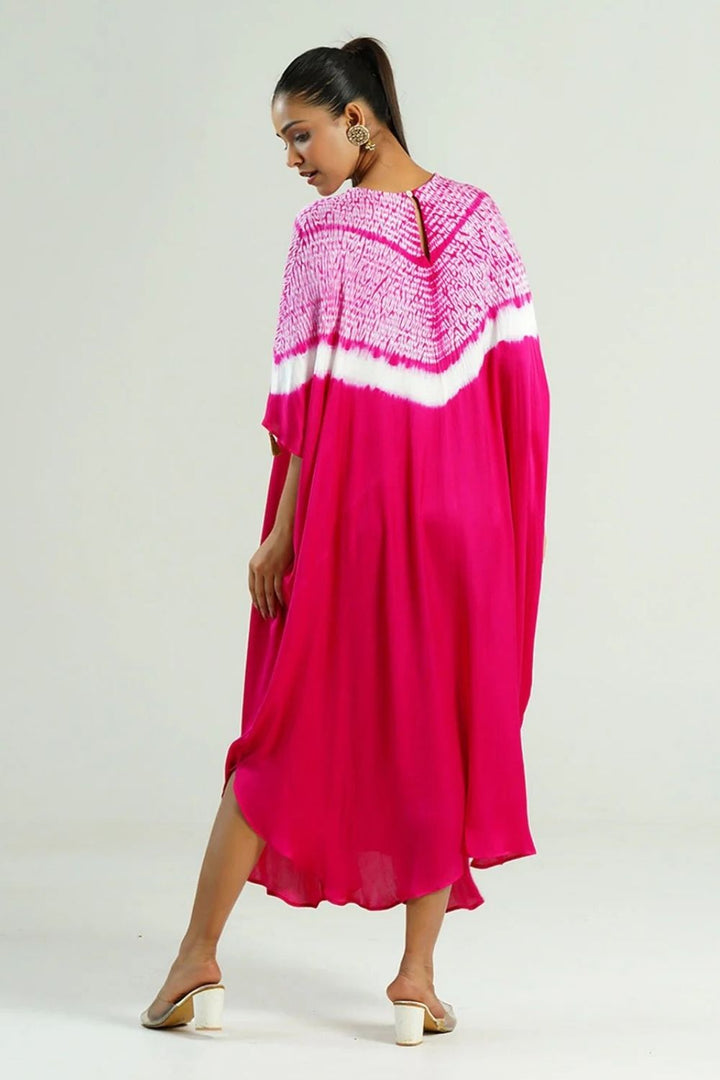 Kaftan Shibori - Scarlet Red / Ivory