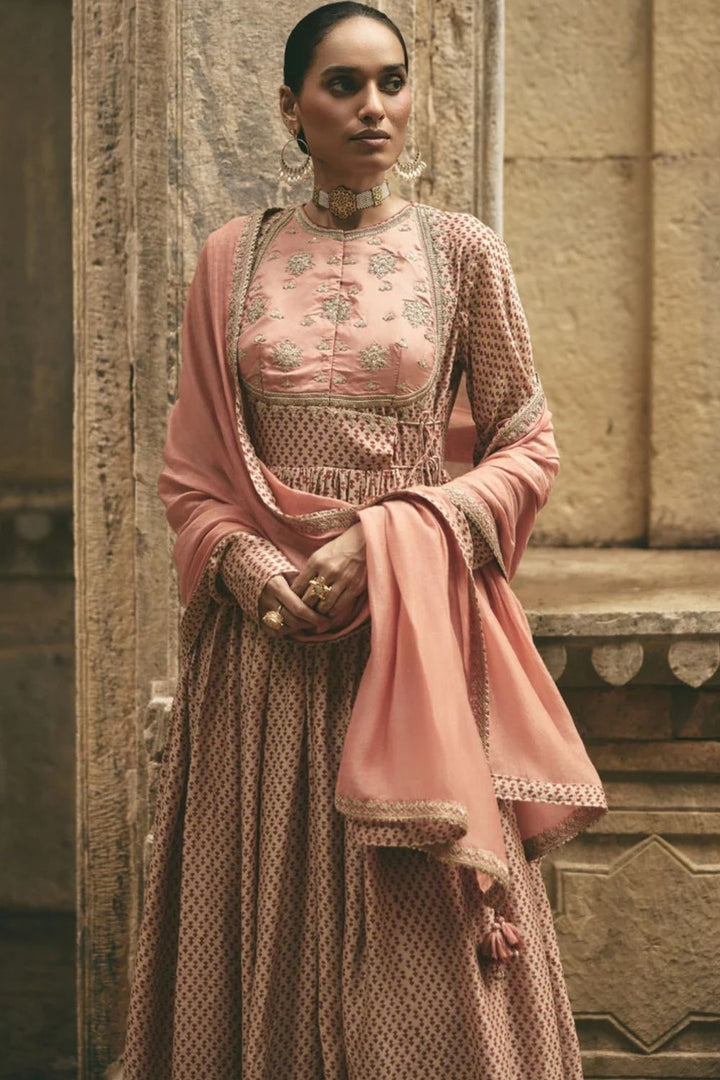 Bagru Anarkali Set