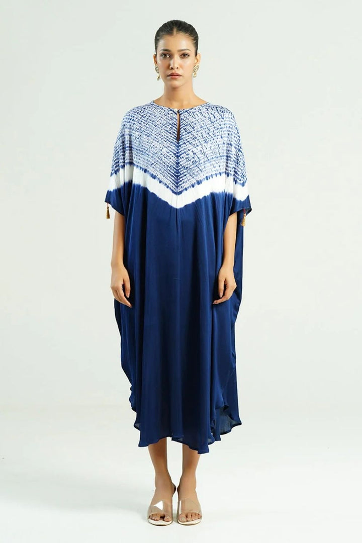 Kaftan Shibori - Scarlet Red / Ivory