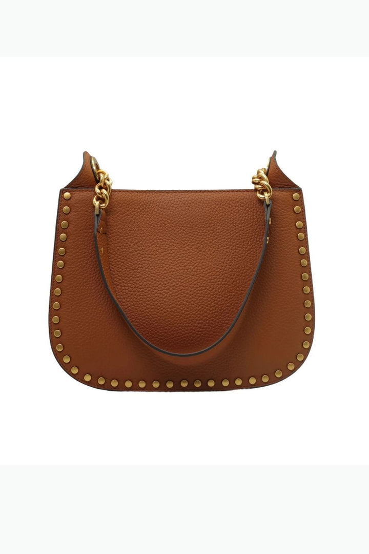X Tan Studded Shoulder Bag