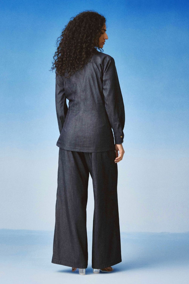 Echo Draped Denim Set