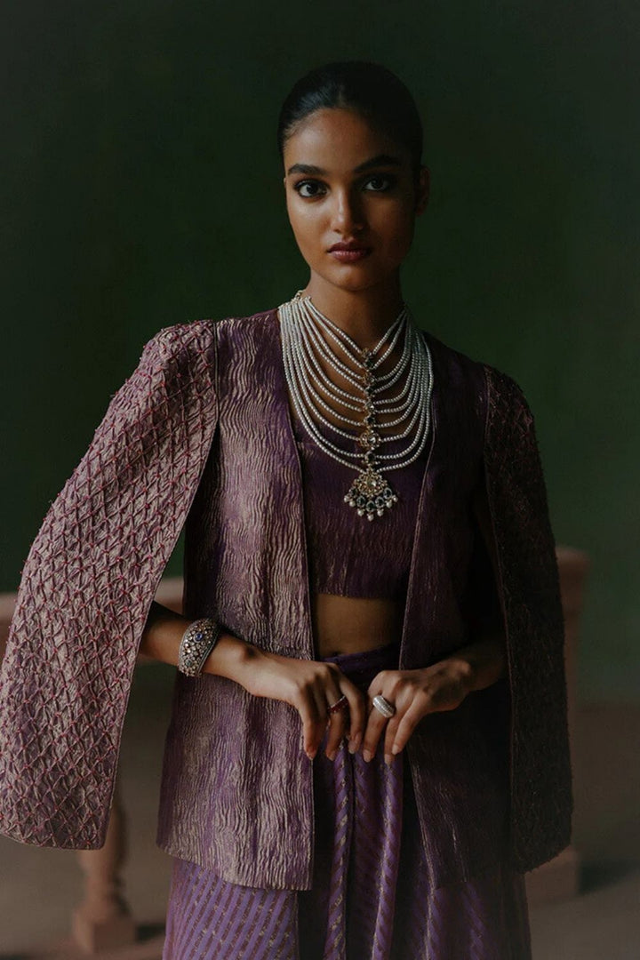 Hoor Jacket Bustier Dhoti Set