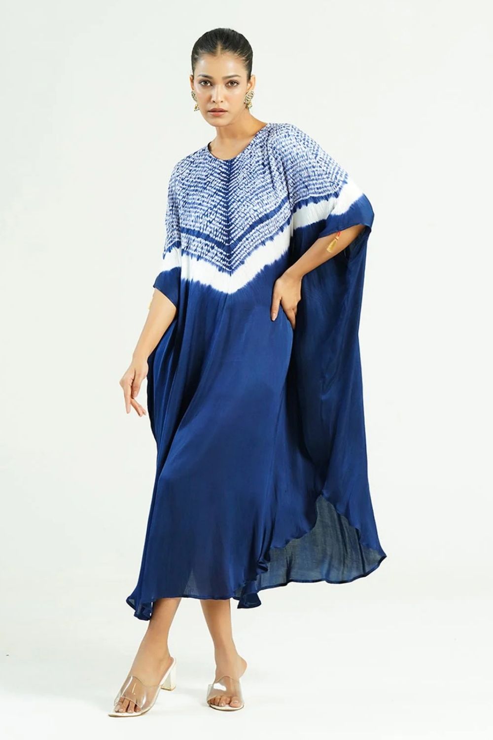 Kaftan Shibori - Scarlet Red / Ivory