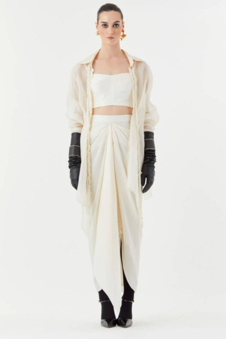 Noori Jacket, Bustier & Mocha Skirt