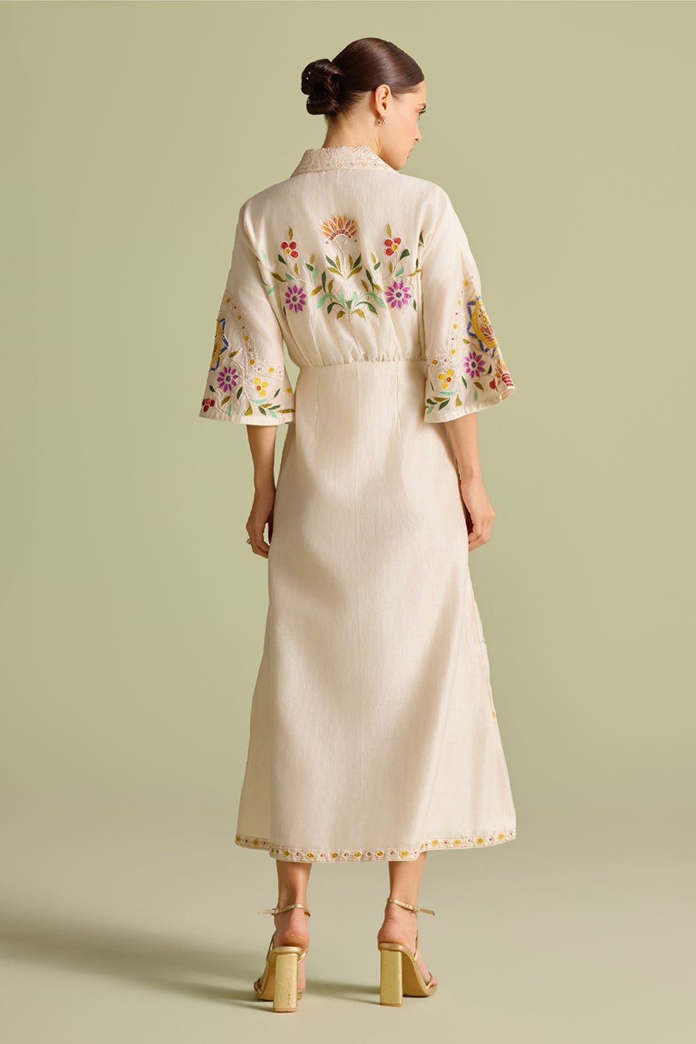 Ivory Applique Shirt Dress