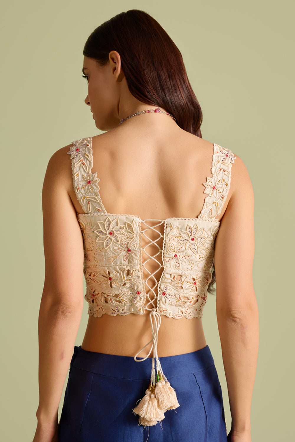 Ivory Cutwork and Beadwork Bustier