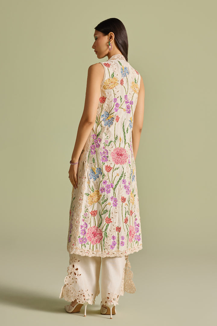 Ivory Mosaic Long Jacket