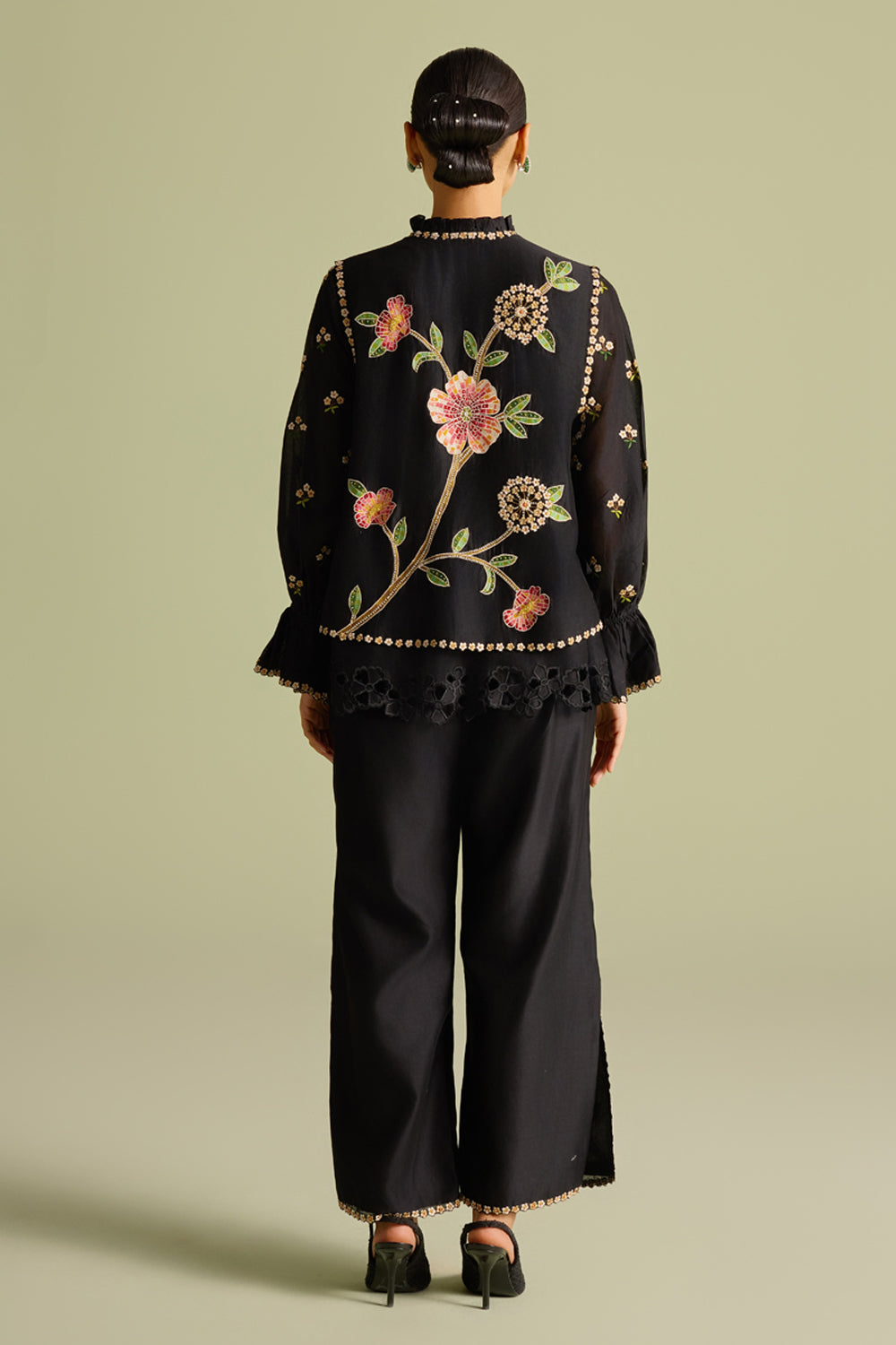 Black Mosaic Layered Shirt