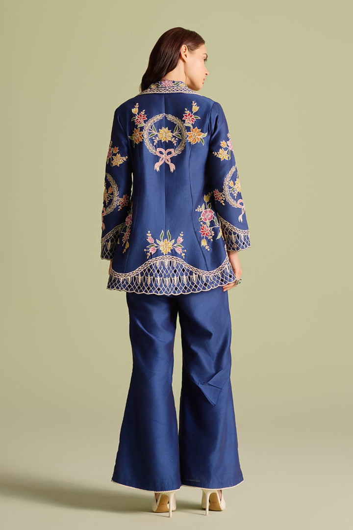 Indigo Applique and Threadwork Pants