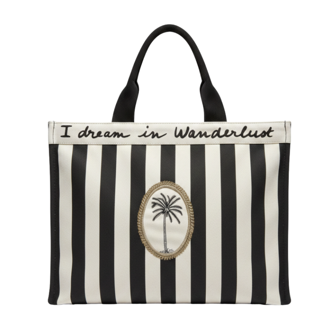 Swaying Palm (Black, White, Gold)