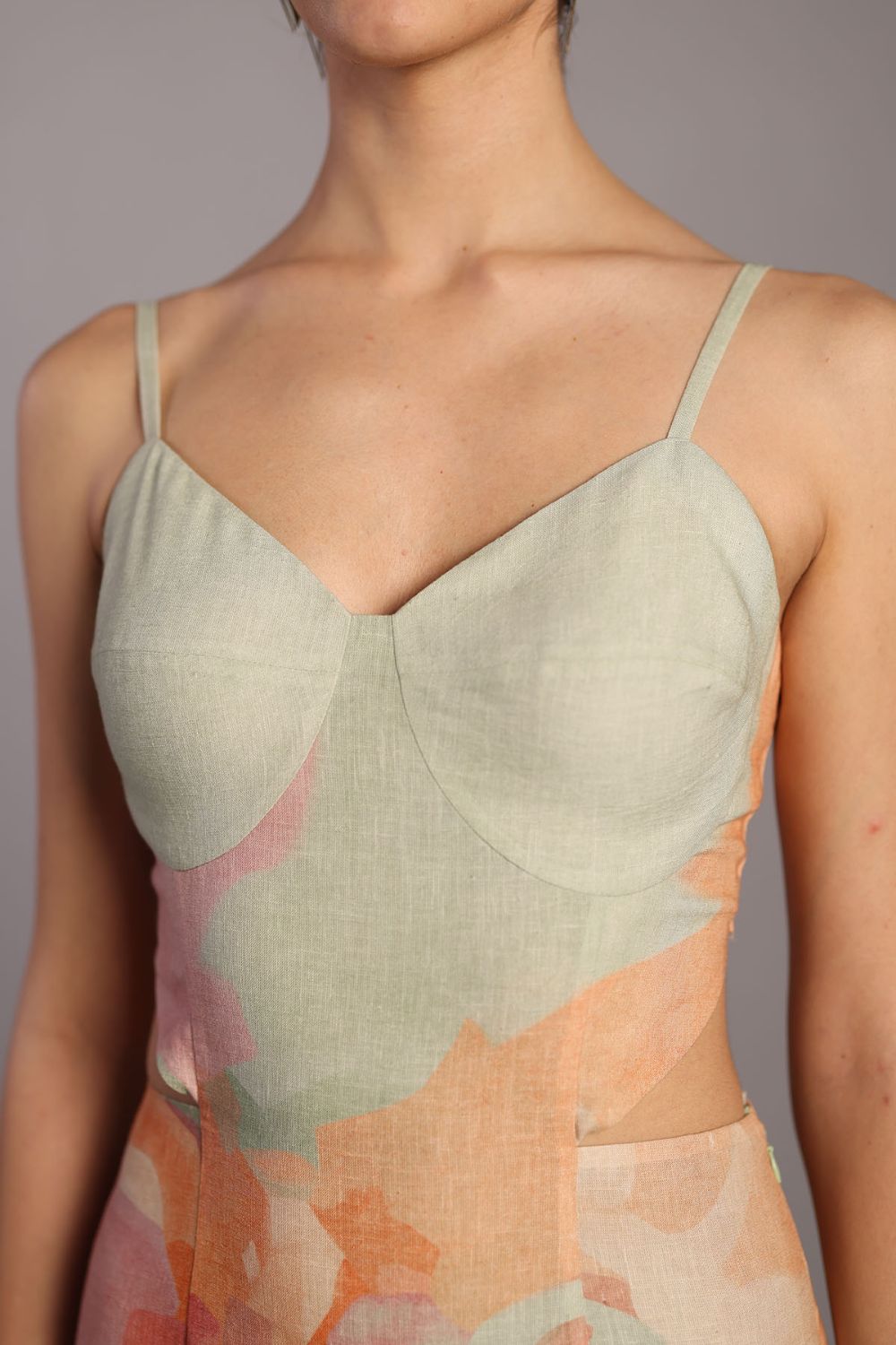 Diffuse soft pink & green dress