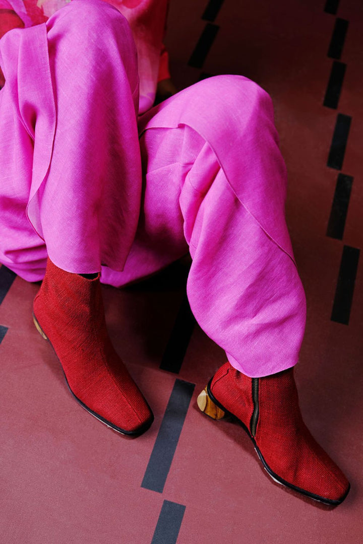 Diffuse fuchsia pink kurta set