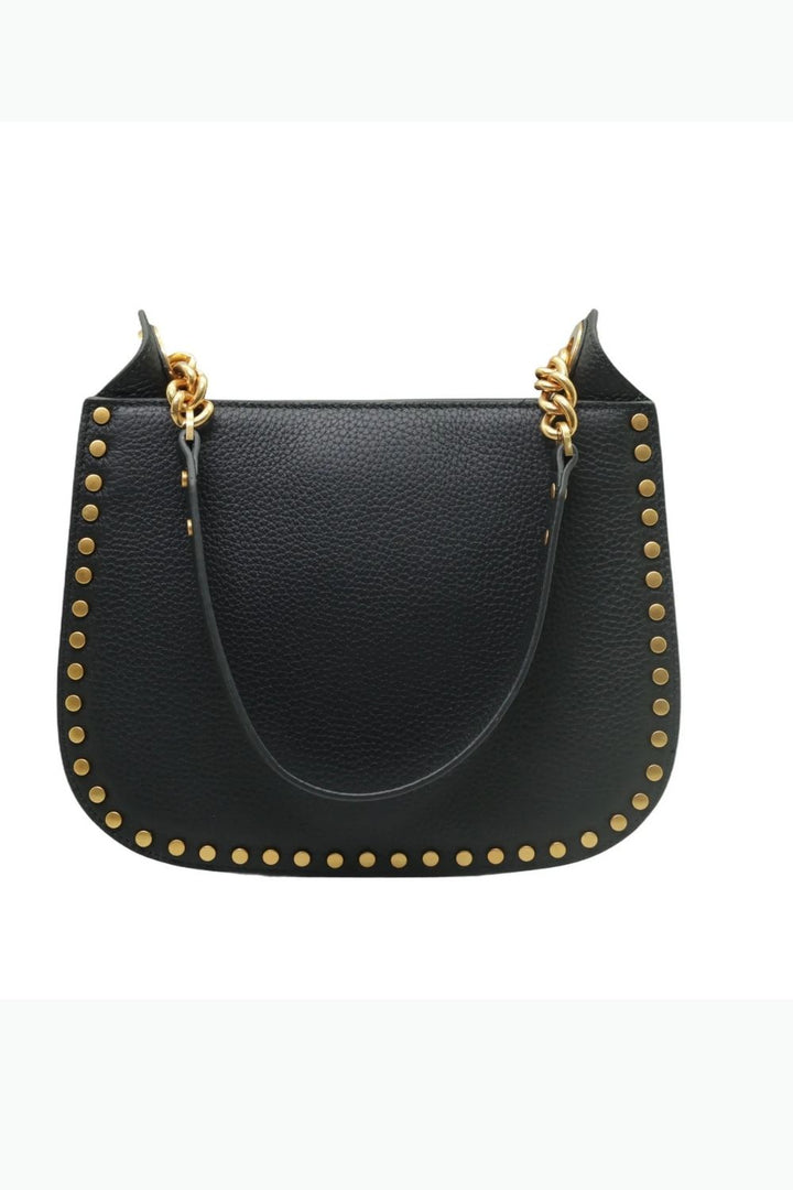 X Black Studded Shoulder Bag