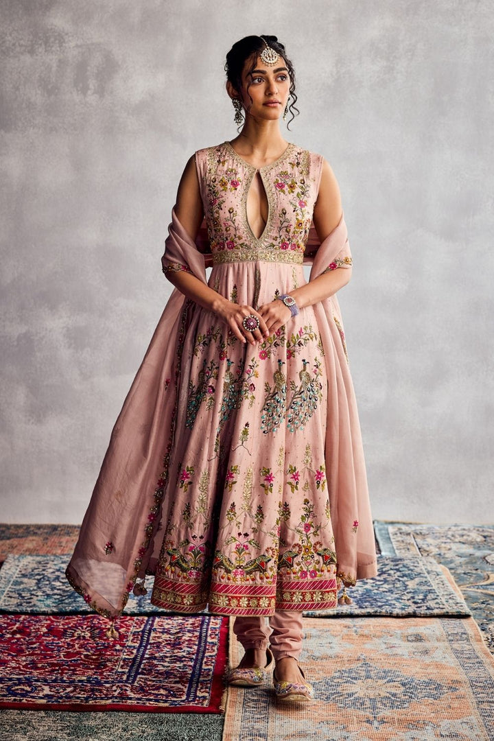 Peach Beige Anarkali Set