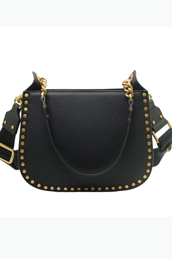X Black Studded Shoulder Bag