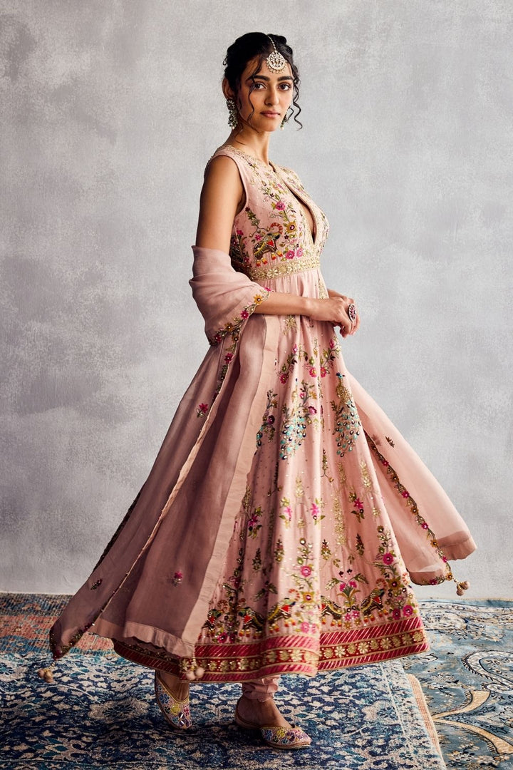Peach Beige Anarkali Set