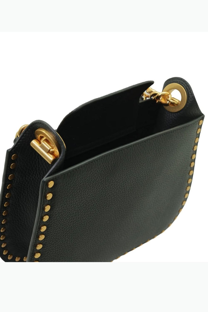 X Black Studded Shoulder Bag
