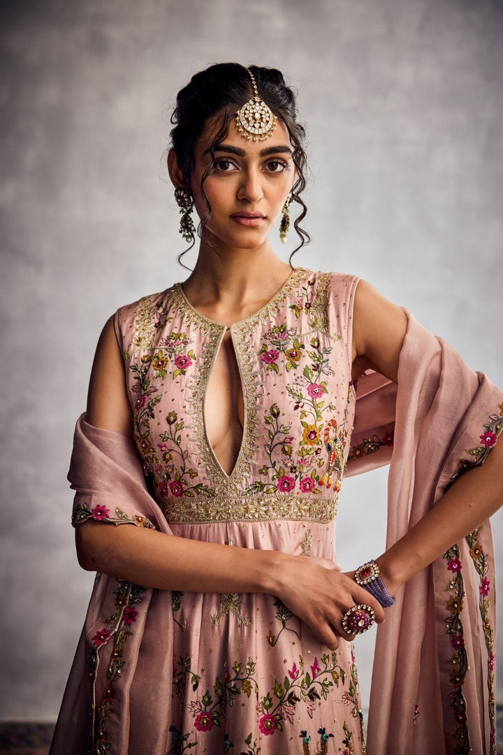 Peach Beige Anarkali Set