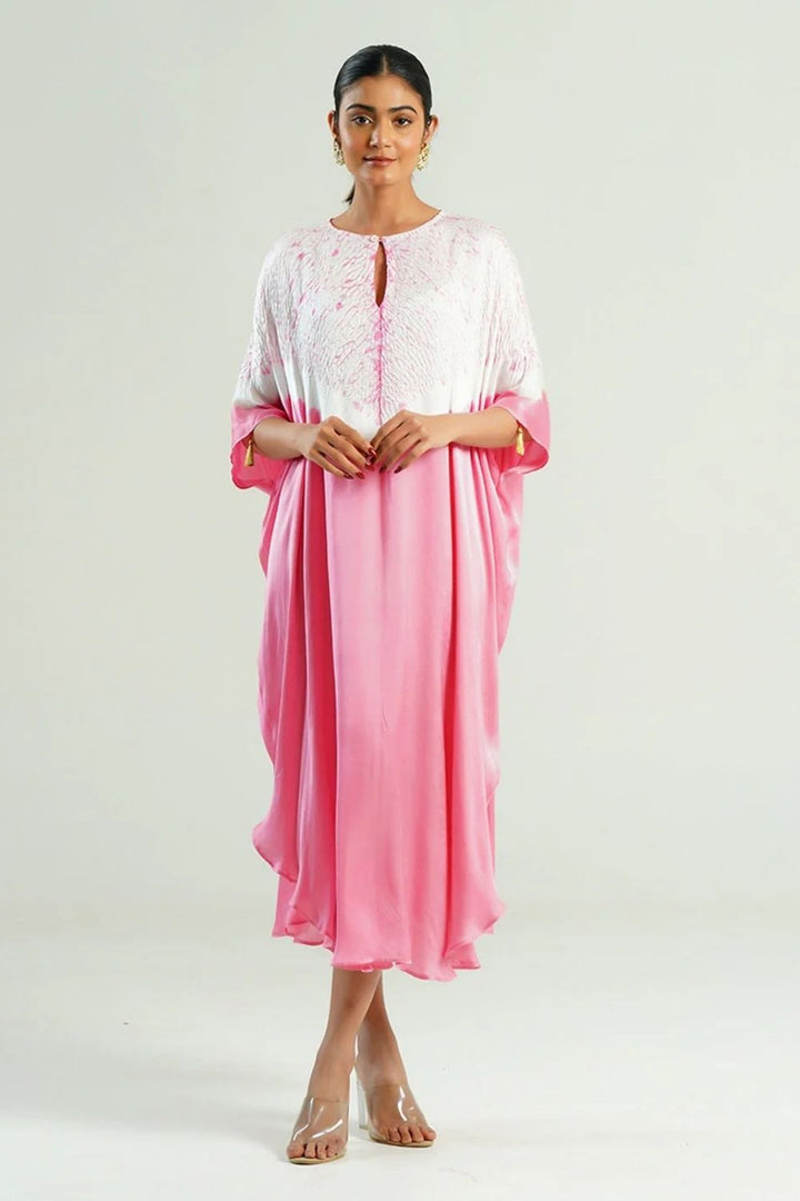 Kaftan Shibori - Scarlet Red / Ivory