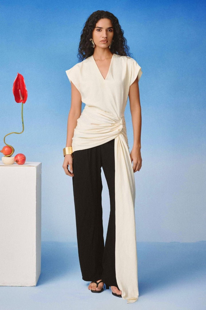 Echo Ivory Drape Top
