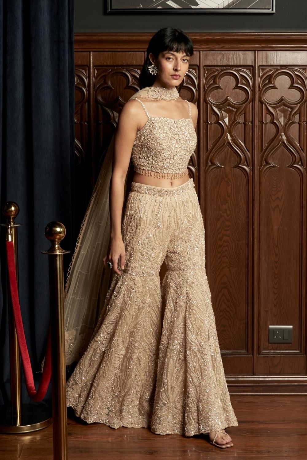 Beige Indo-western Set
