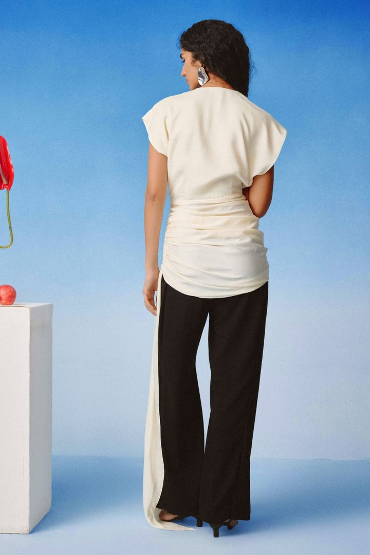 Echo Ivory Drape Top