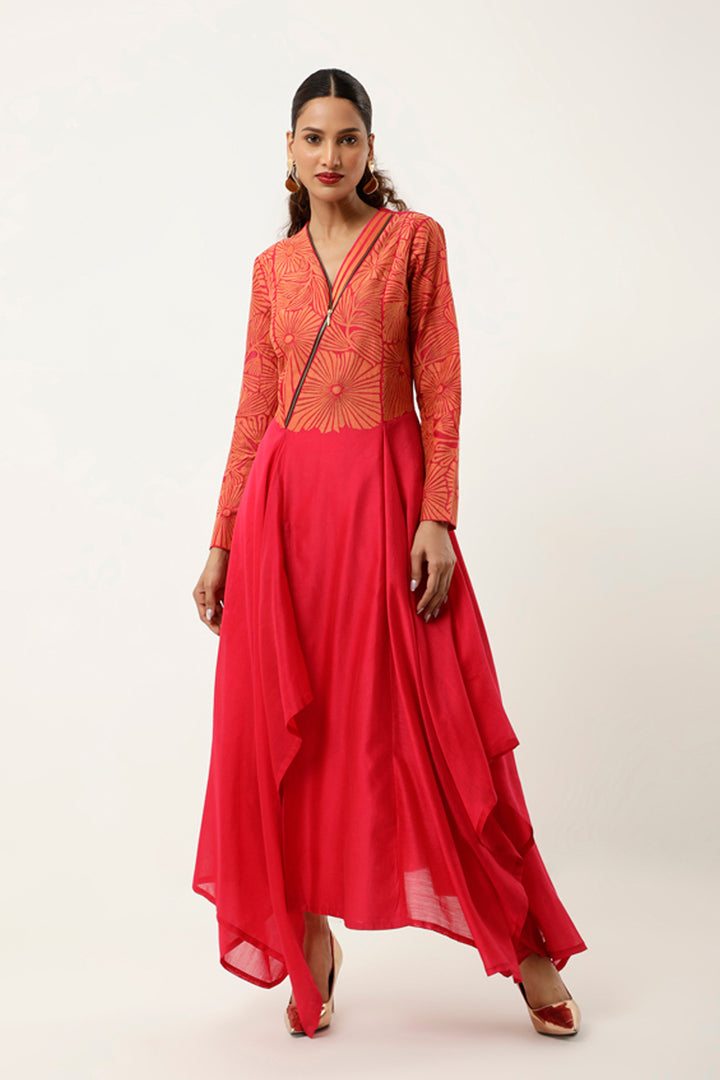 Pink & Orange Kurta Set