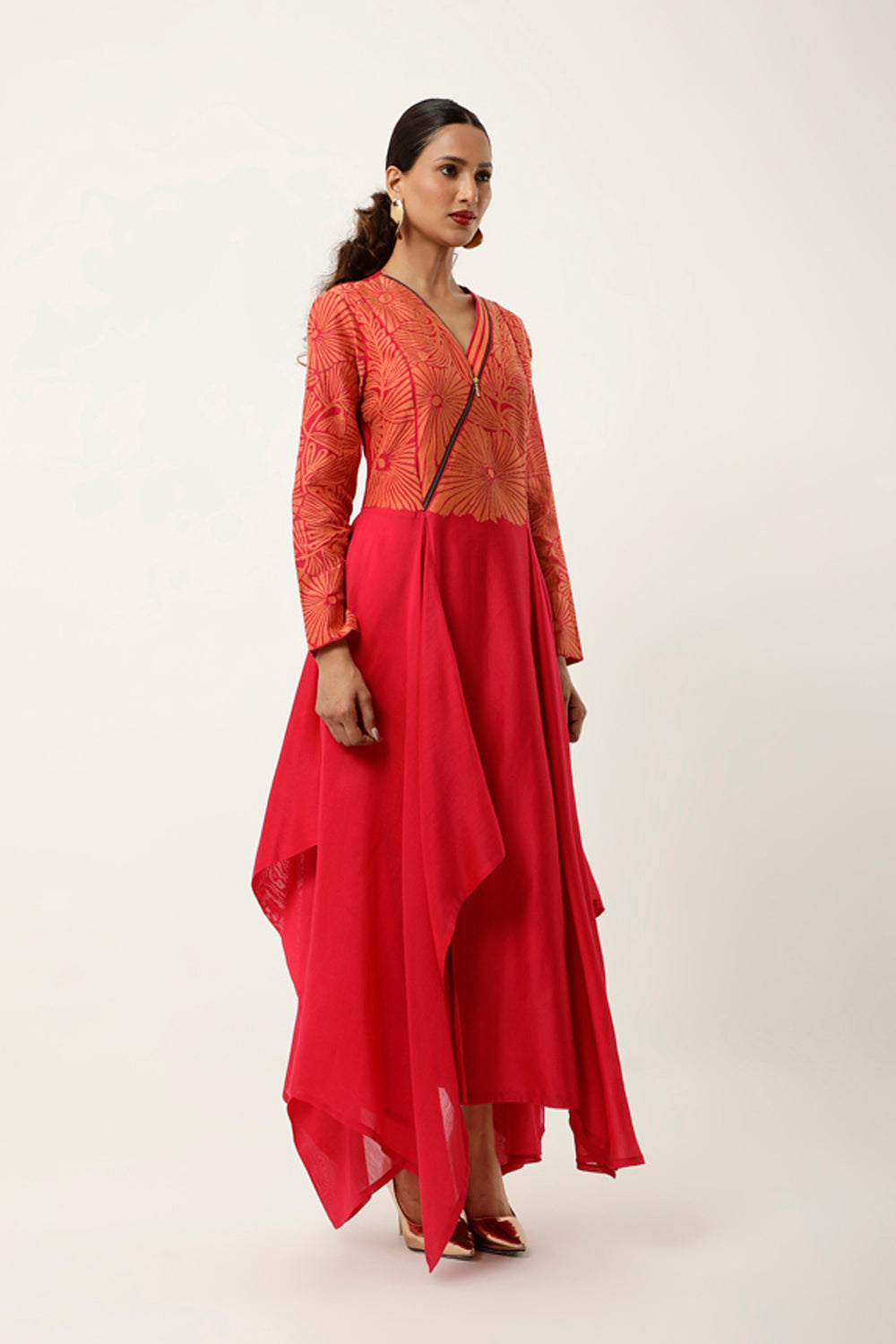 Pink & Orange Kurta Set