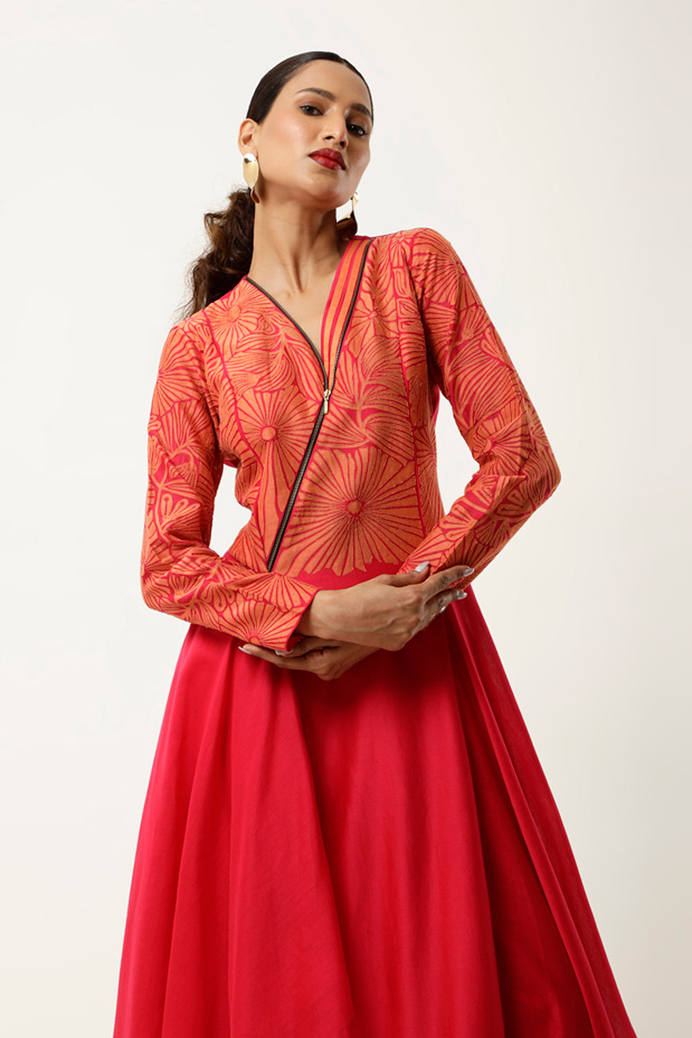 Pink & Orange Kurta Set