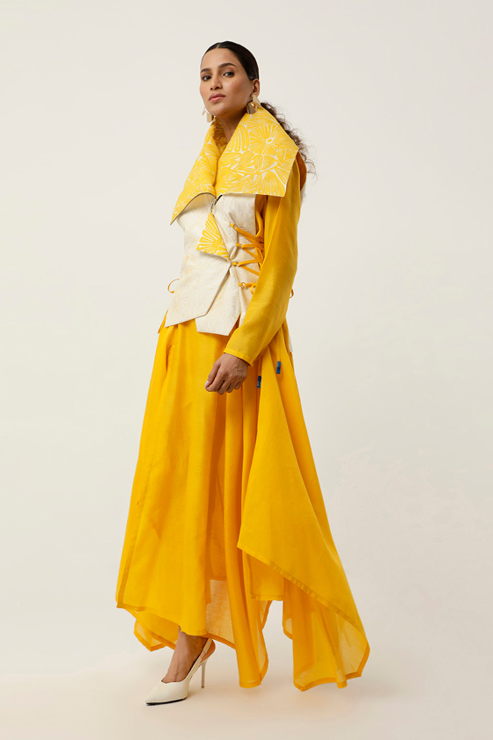 Yellow & Ivory Jacket Set