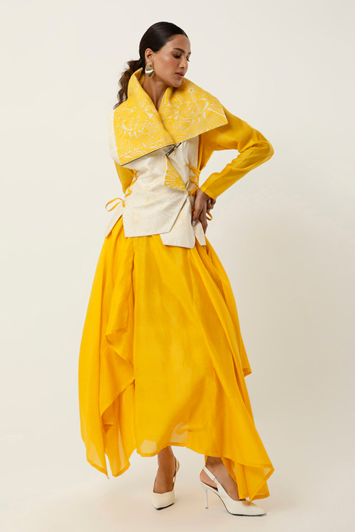 Yellow & Ivory Jacket Set