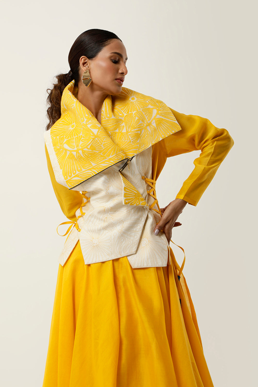 Yellow & Ivory Jacket Set