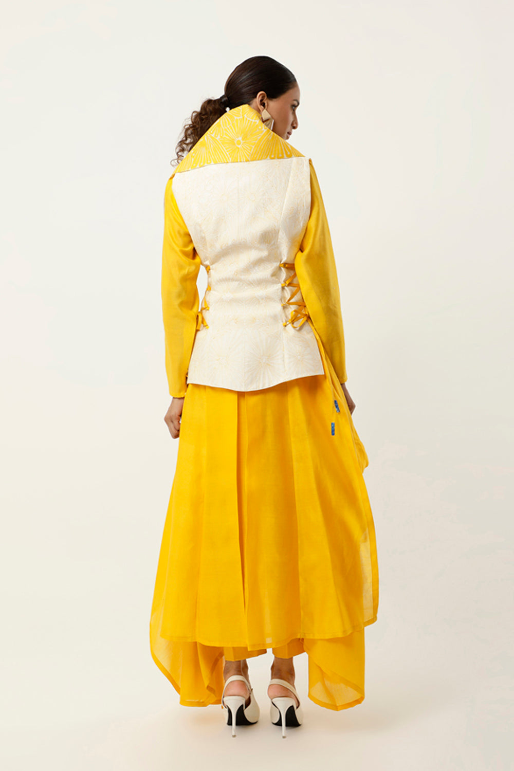 Yellow & Ivory Jacket Set